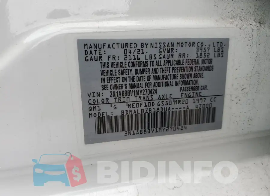3N1AB8BV1MY270424 Photo# 12