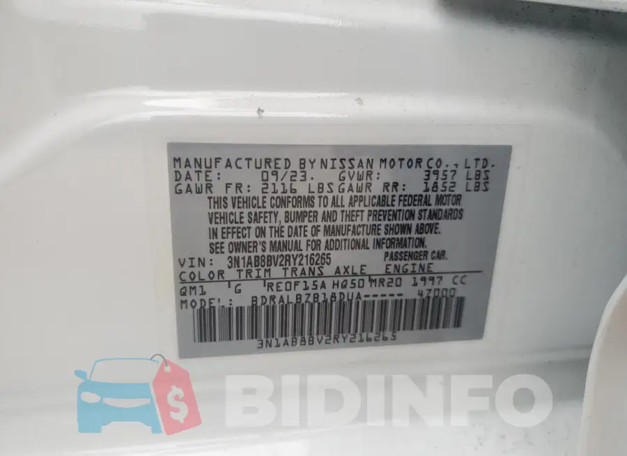 3N1AB8BV2RY216265 Photo# 12