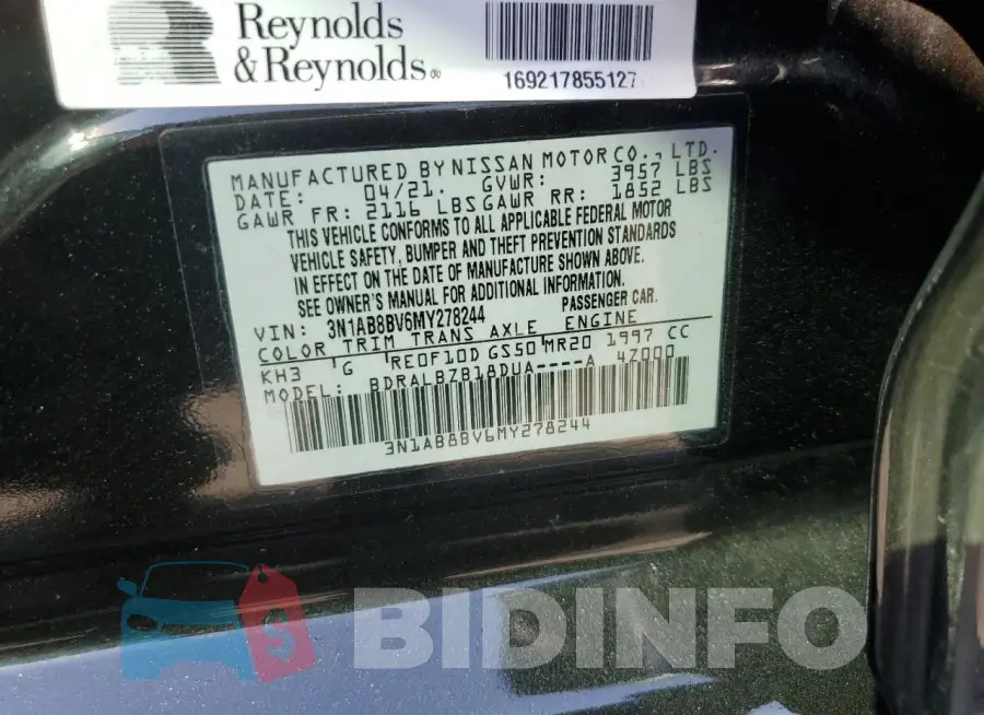 3N1AB8BV6MY278244 Photo# 13
