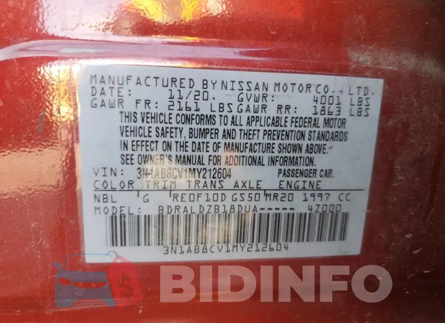 3N1AB8CV1MY212604 Photo# 12