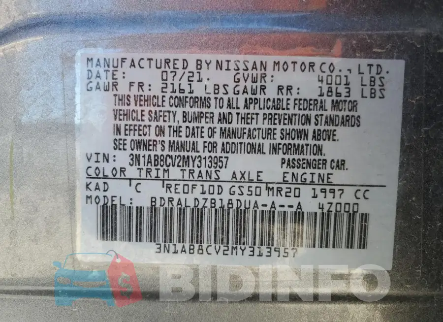 3N1AB8CV2MY313957 Photo# 13