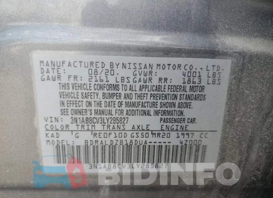 3N1AB8CV3LY285827 Photo# 12