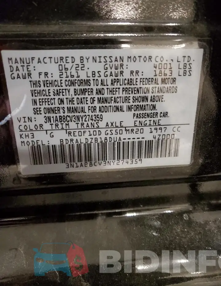3N1AB8CV3NY274359 Photo# 13