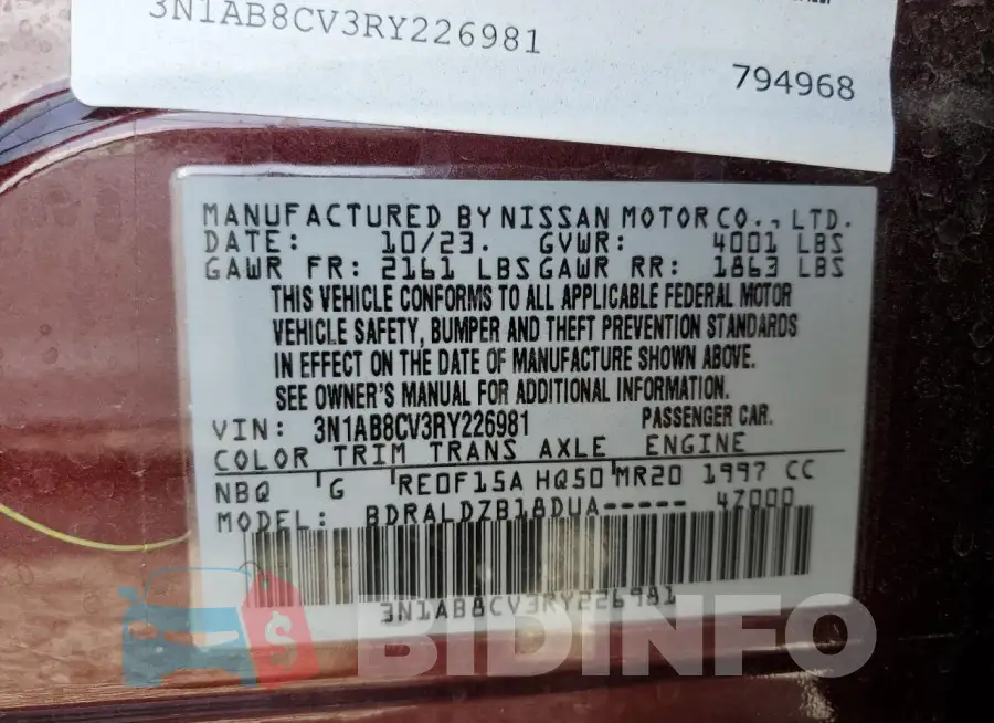 3N1AB8CV3RY226981 Photo# 12