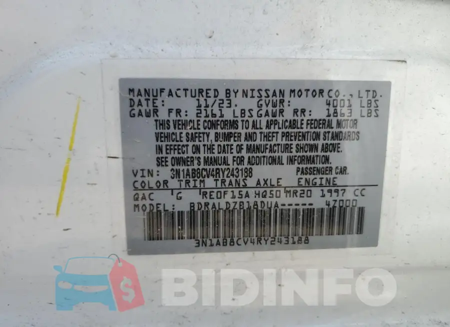 3N1AB8CV4RY243188 Photo# 12