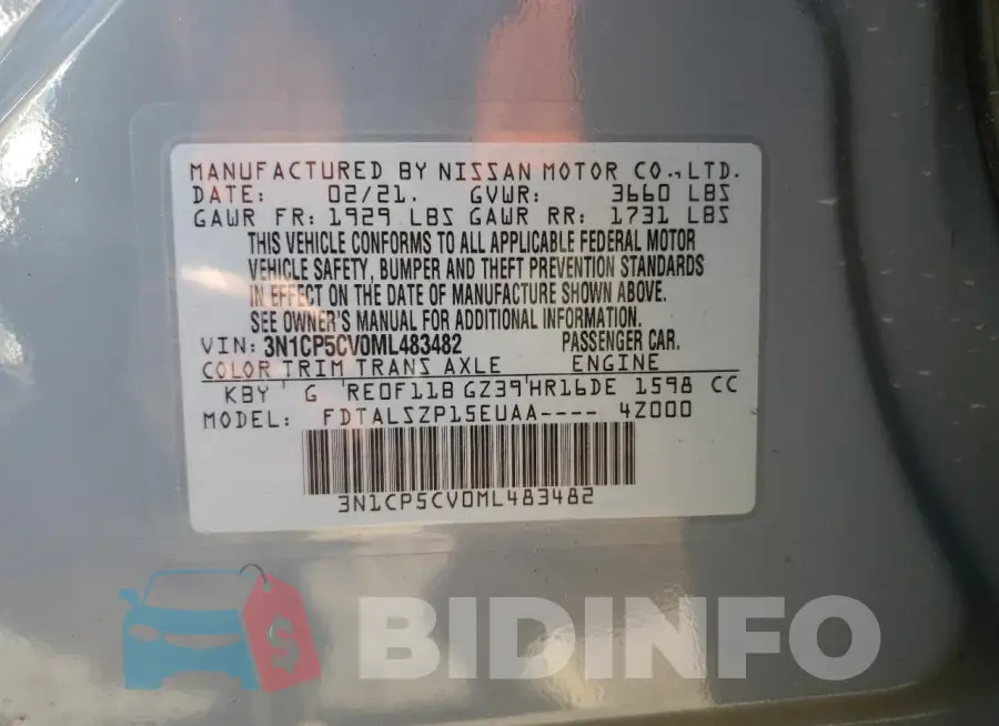 3N1CP5CV0ML483482 Photo# 12