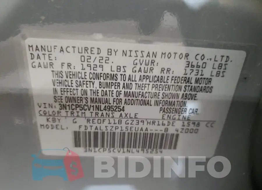 3N1CP5CV1NL495254 Photo# 12
