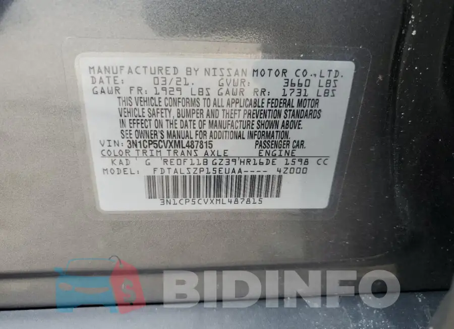 3N1CP5CVXML487815 Photo# 12