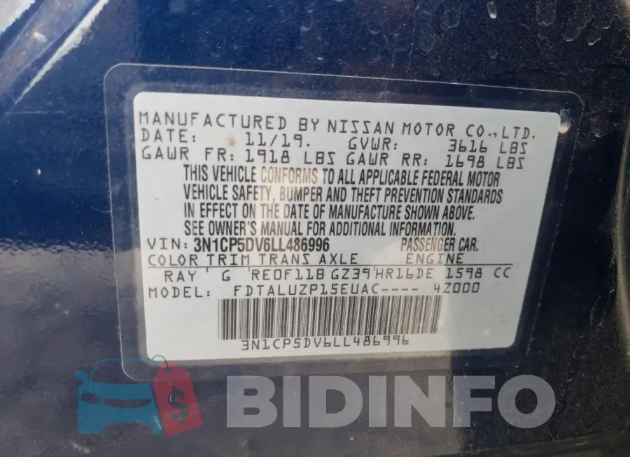 3N1CP5DV6LL486996 Photo# 13