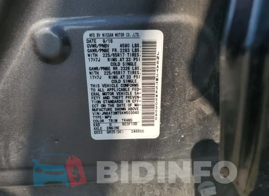 JN8AT2MT5KW503040 Photo# 14