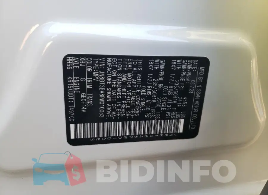JN8BT3BA8PW010083 Photo# 13