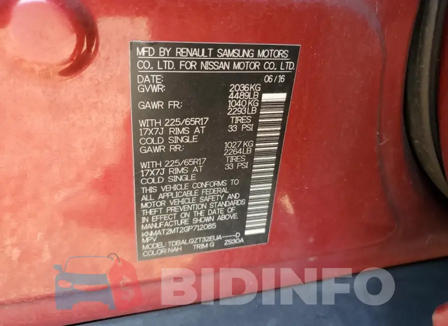 KNMAT2MT2GP712085 Photo# 13