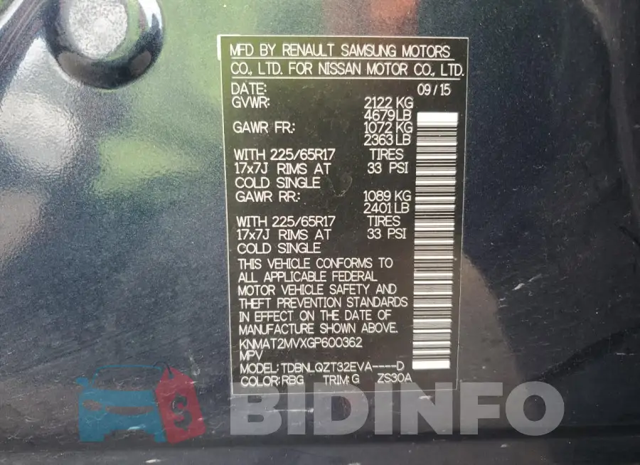 KNMAT2MVXGP600362 Photo# 13