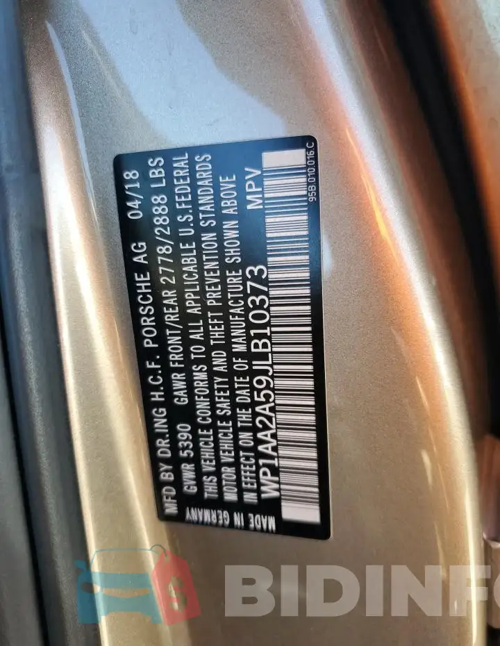 WP1AA2A59JLB10373 Photo# 13