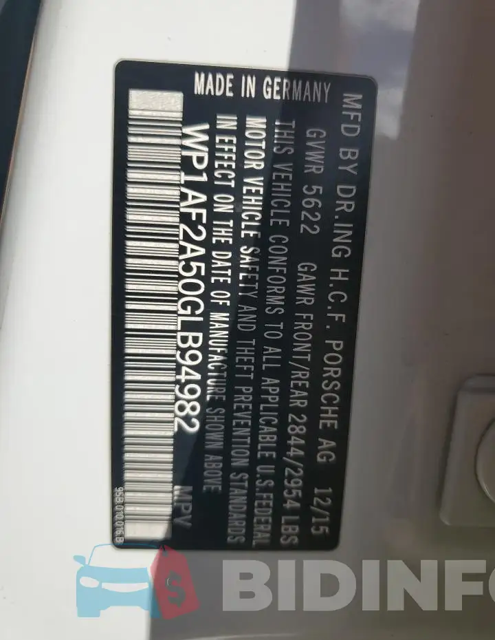 WP1AF2A50GLB94982 Photo# 13