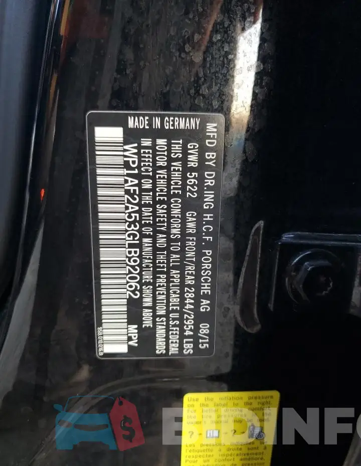 WP1AF2A53GLB92062 Photo# 14