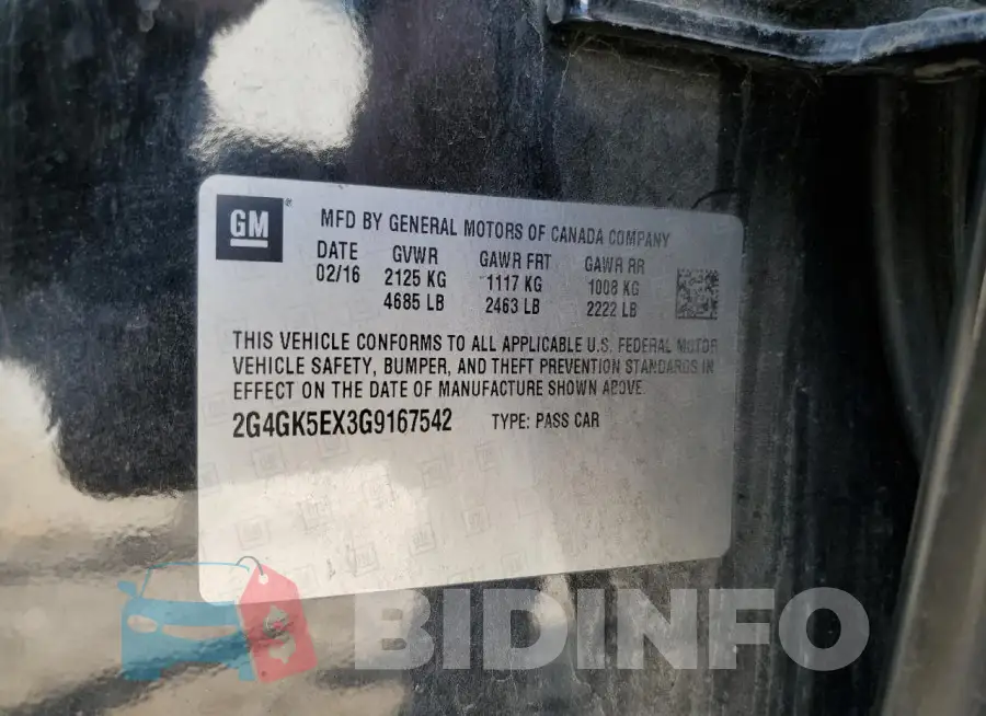 2G4GK5EX3G9167542 Photo# 12