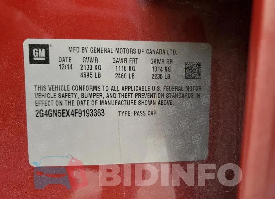 2G4GN5EX4F9193363 Photo# 13