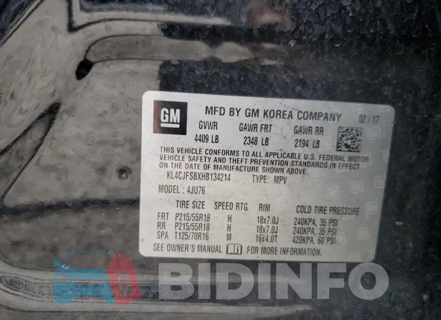 KL4CJFSBXHB134214 Photo# 13