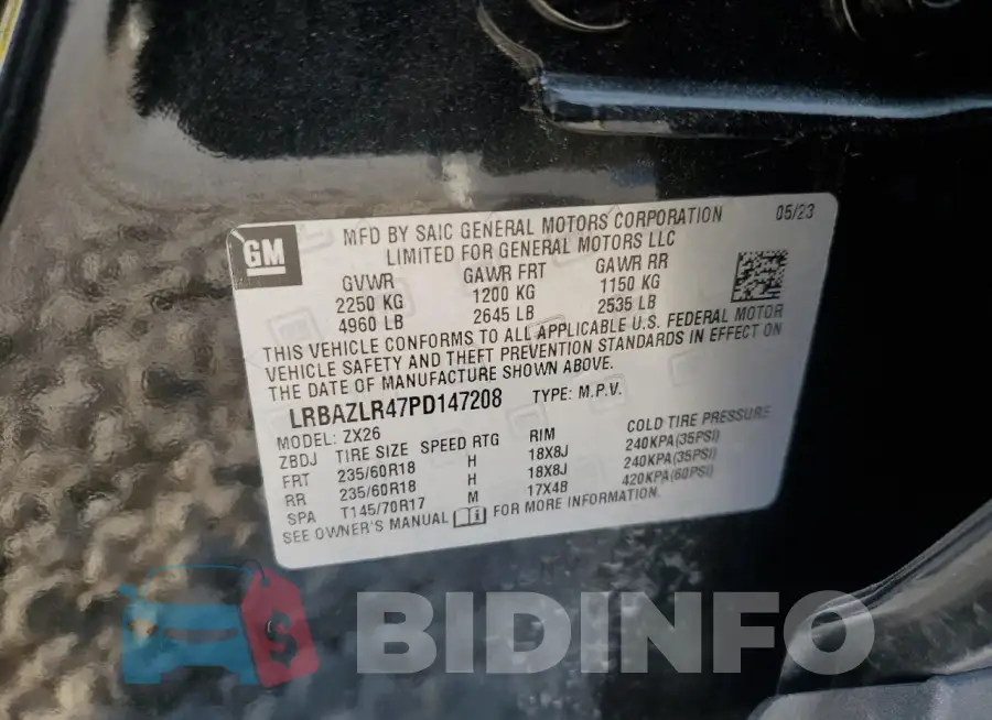 LRBAZLR47PD147208 Photo# 13