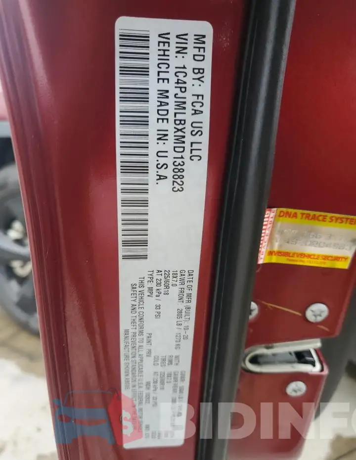 1C4PJMLBXMD138823 Photo# 14