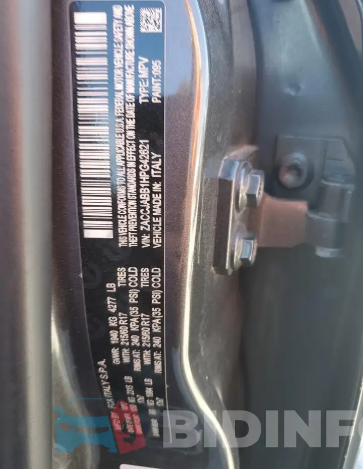 ZACCJABB1HPG42621 Photo# 12