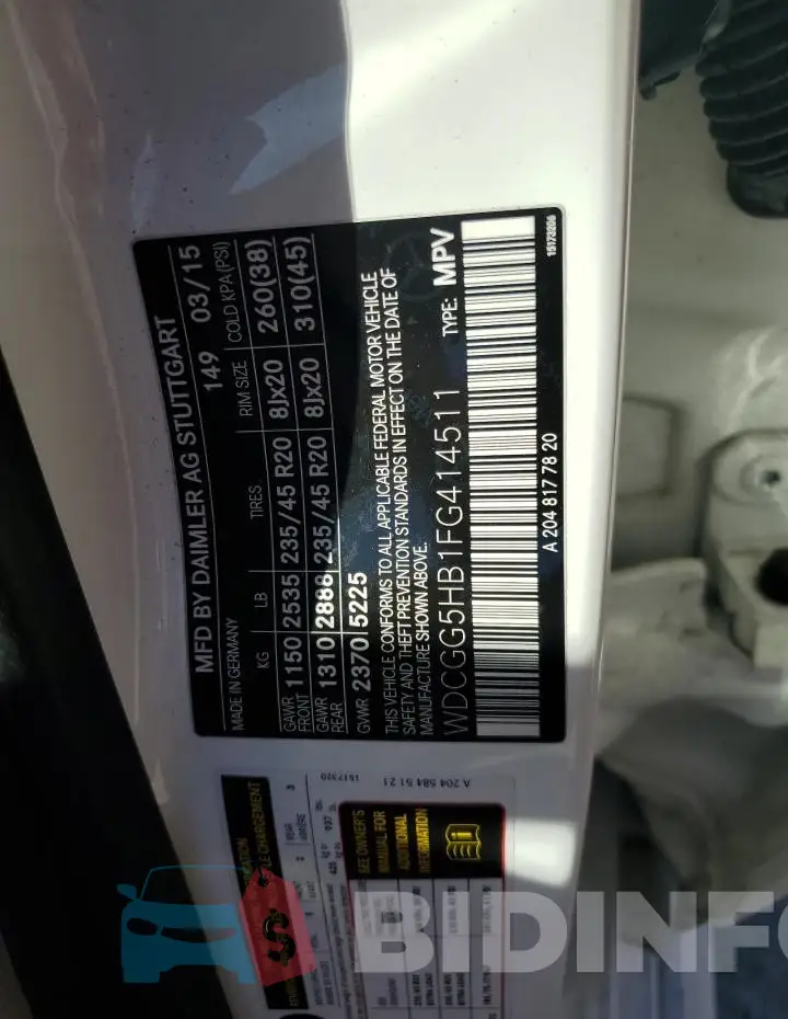WDCGG5HB1FG414511 Photo# 13