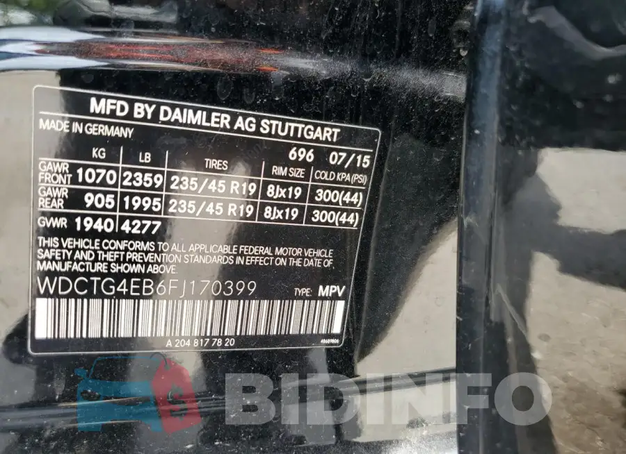 WDCTG4EB6FJ170399 Photo# 12