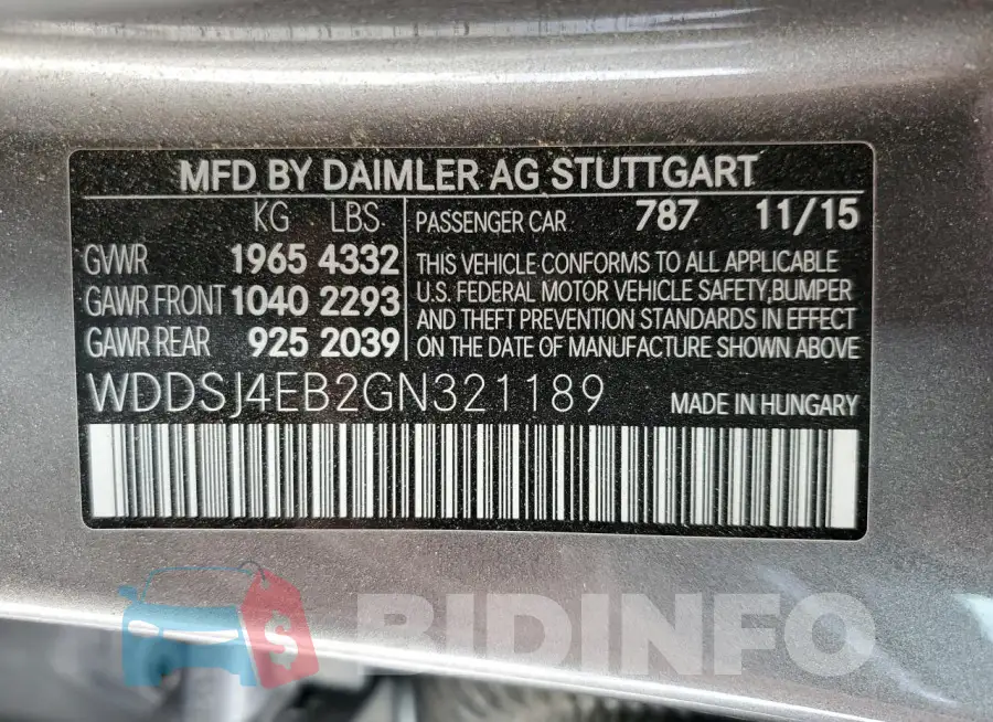 WDDSJ4EB2GN321189 Photo# 12