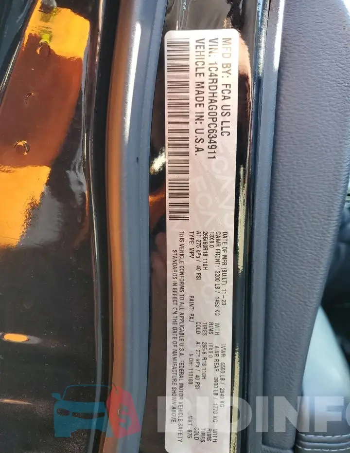 1C4RDHAG0PC634911 Photo# 13