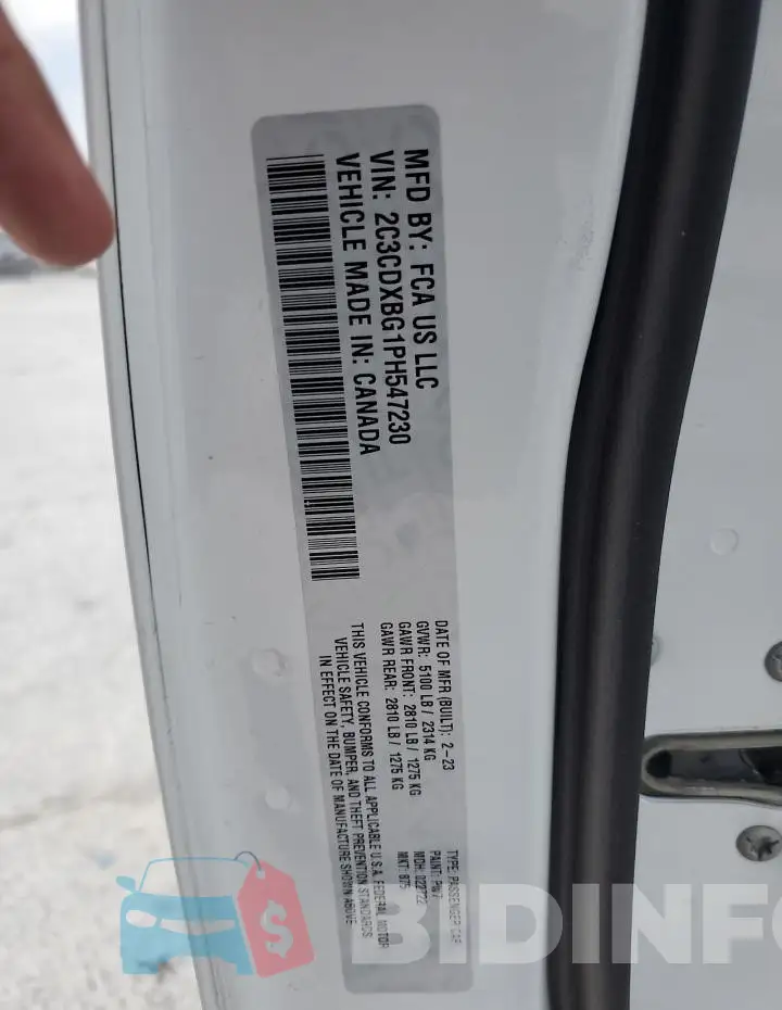 2C3CDXBG1PH547230 Photo# 13