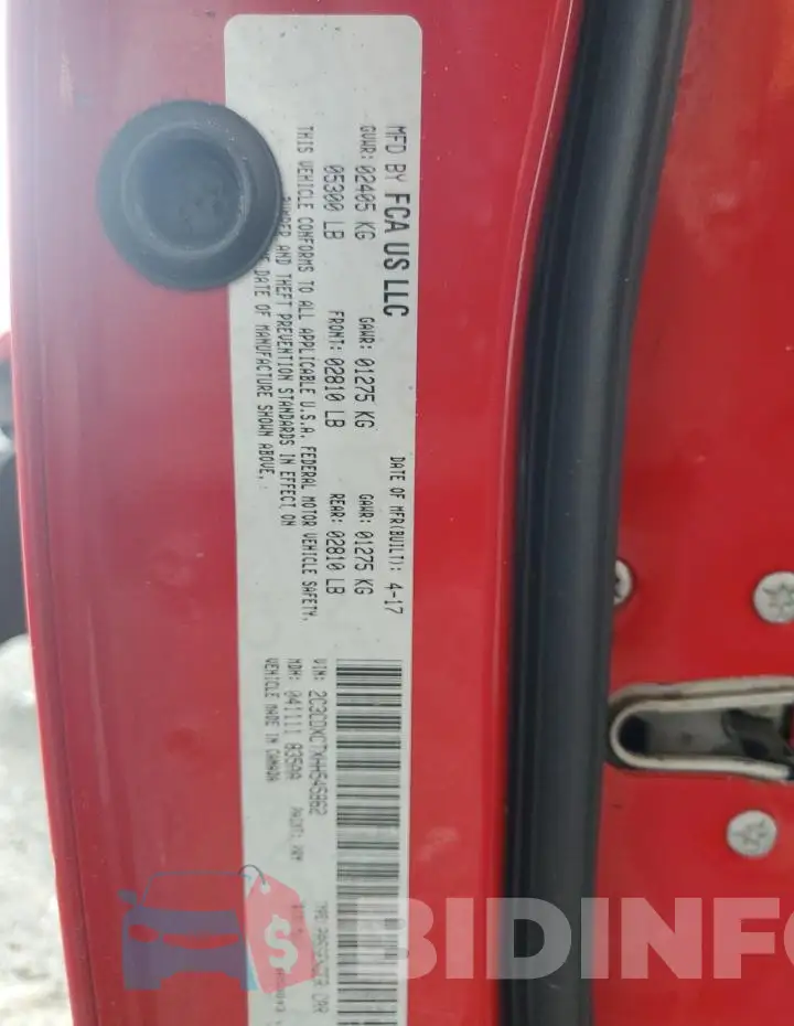 2C3CDXCTXHH545862 Photo# 12