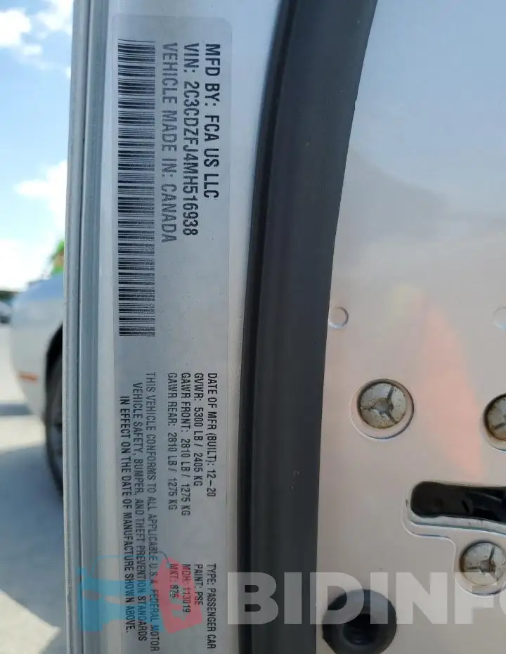2C3CDZFJ4MH516938 Photo# 12