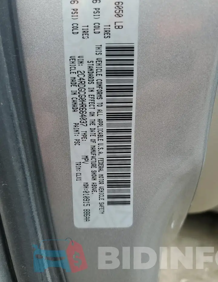 2C4RDGCG0HR664037 Photo# 13