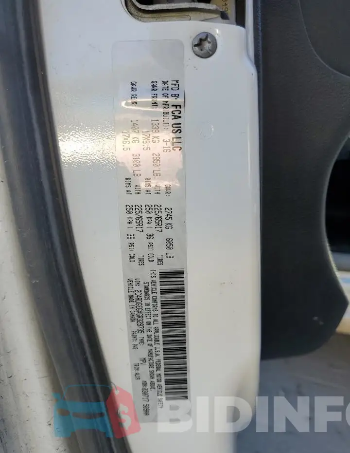 2C4RDGEGXGR329735 Photo# 13
