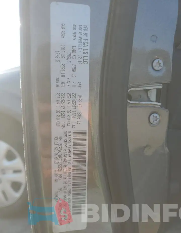 3C4PDCAB4KT872028 Photo# 13