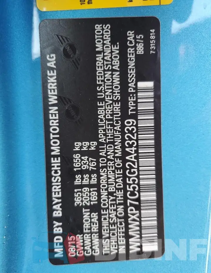 WMWXP7C55G2A43239 Photo# 12