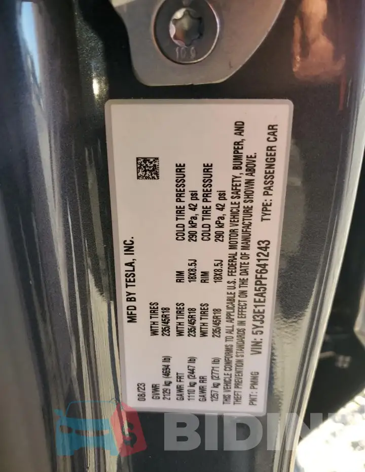 5YJ3E1EA5PF641243 Photo# 13