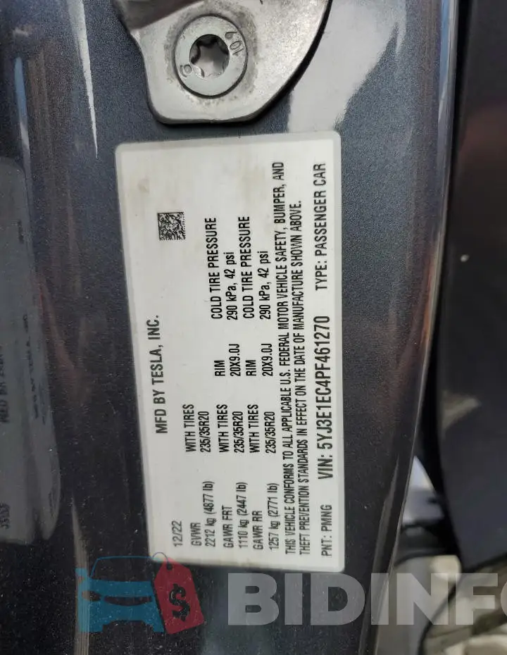 5YJ3E1EC4PF461270 Photo# 12