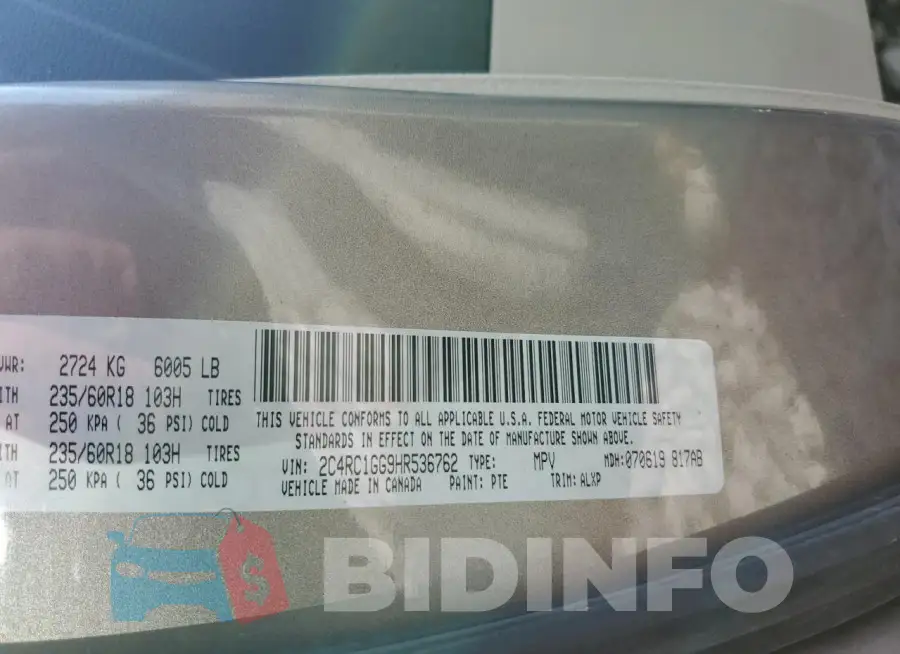 2C4RC1GG9HR536762 Photo# 13