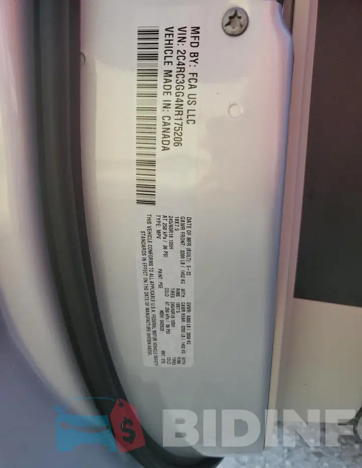 2C4RC3GG4NR175206 Photo# 14