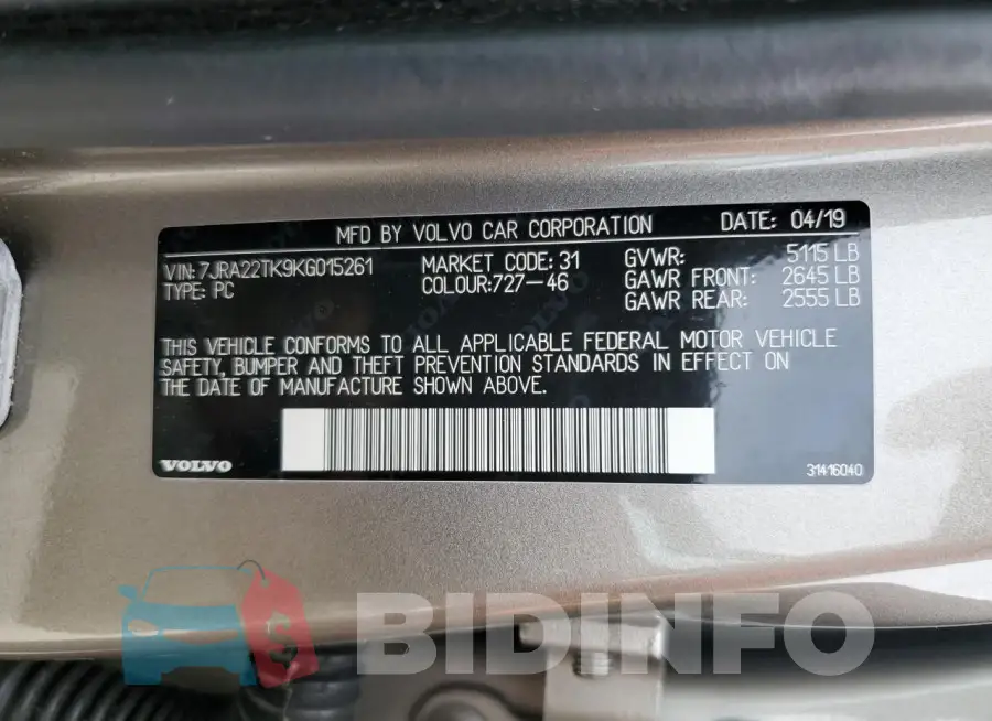 7JRA22TK9KG015261 Photo# 13