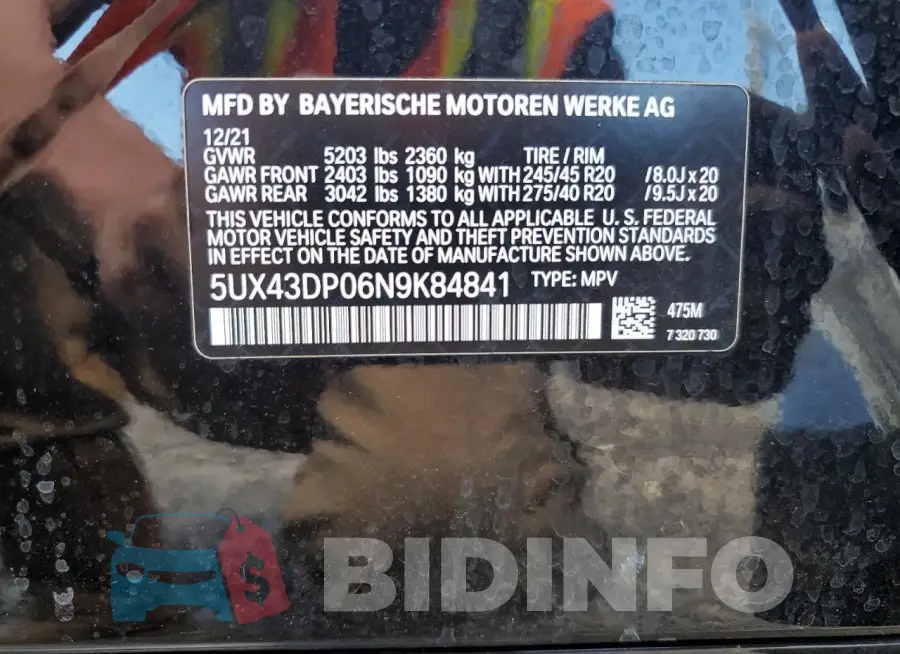 5UX43DP06N9K84841 Photo# 13