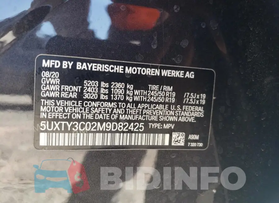 5UXTY3C02M9D82425 Photo# 13