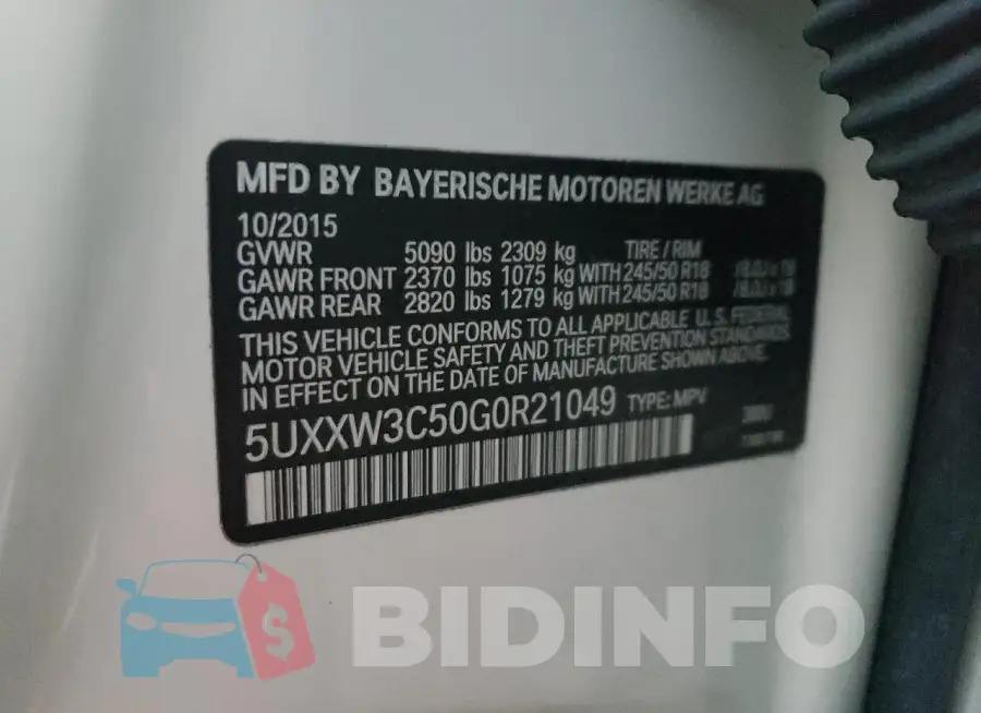 5UXXW3C50G0R21049 Photo# 13