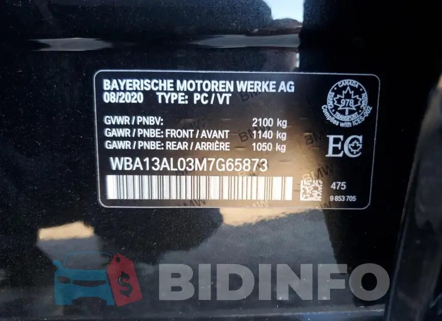 WBA13AL03M7G65873 Photo# 12