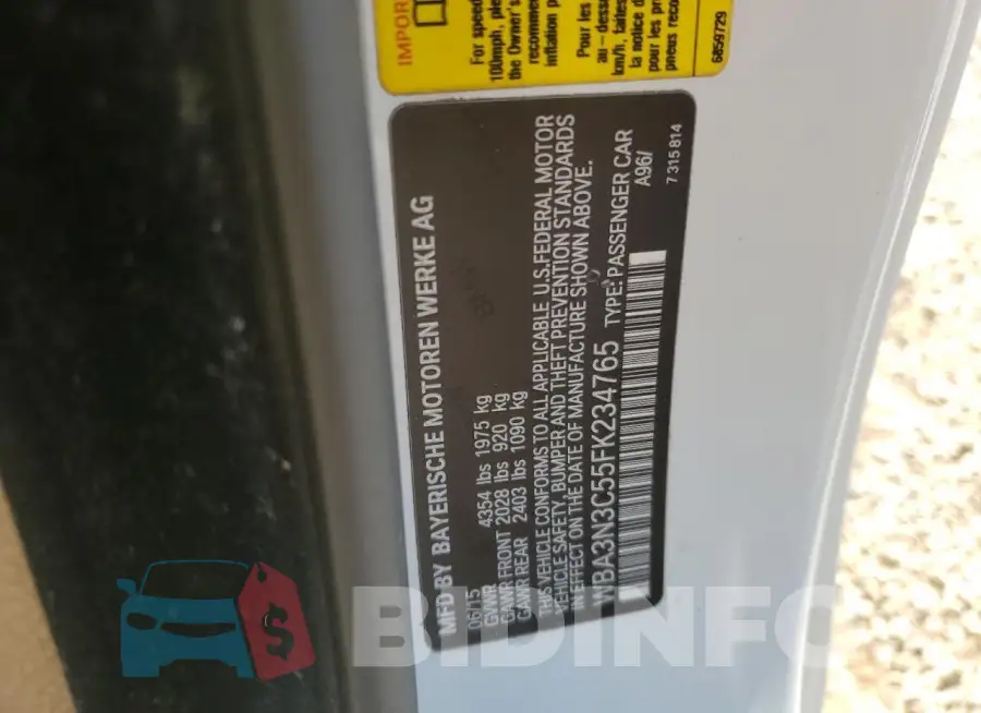 WBA3N3C55FK234765 Photo# 12