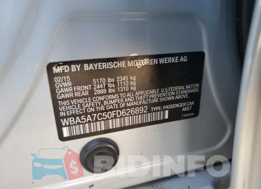 WBA5A7C50FD626892 Photo# 12