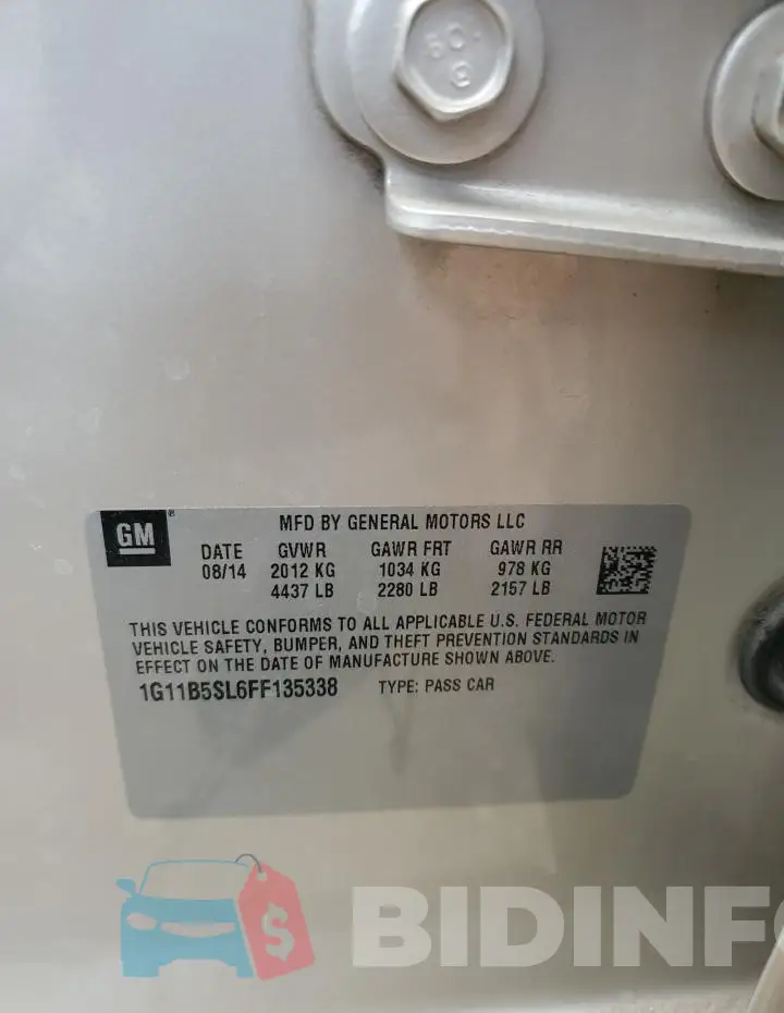 1G11B5SL6FF135338 Photo# 13