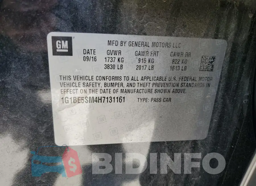 1G1BE5SM4H7131161 Photo# 13